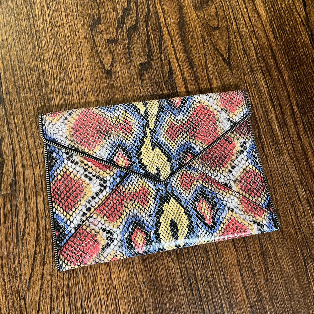 Snakeskin Rebecca Minkoff Envelope Clutch